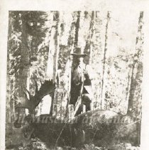 John Growder with Moose